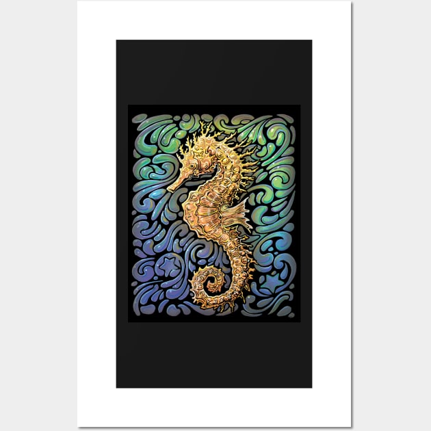 Glowy Seahorse Wall Art by SunnyDaysNH